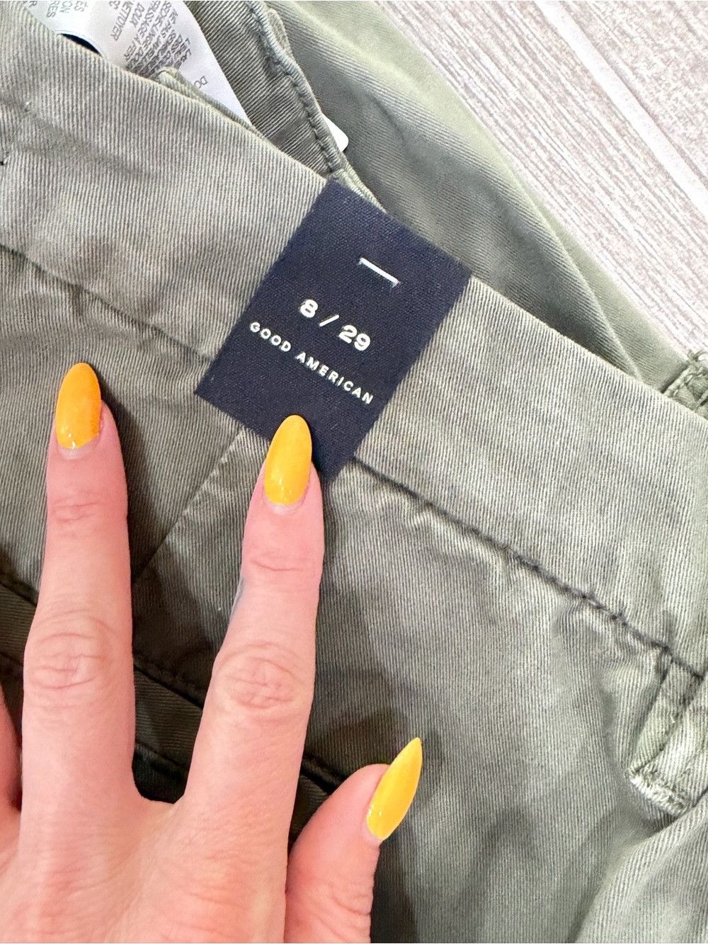 Good American Olive Green Wide-Leg Cargo Pants - Picture 4 of 8